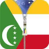 Free play online Comoros flag zip Lock Screen APK