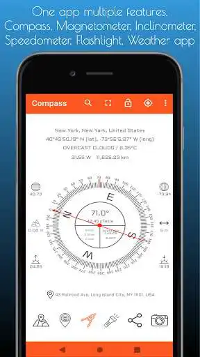 Play Compass: With Weather App, Clinometer, Speedometer  and enjoy Compass: With Weather App, Clinometer, Speedometer with UptoPlay