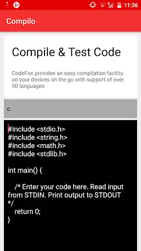 Play Compilo - Compile / Test code  and enjoy Compilo - Compile / Test code with UptoPlay