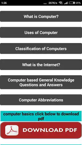 Play APK COMPUTER PROFICIENCY TEST 2018  and enjoy COMPUTER PROFICIENCY TEST 2018 with UptoPlay com.appybuilder.swapnilsmeshram84.GK_copy