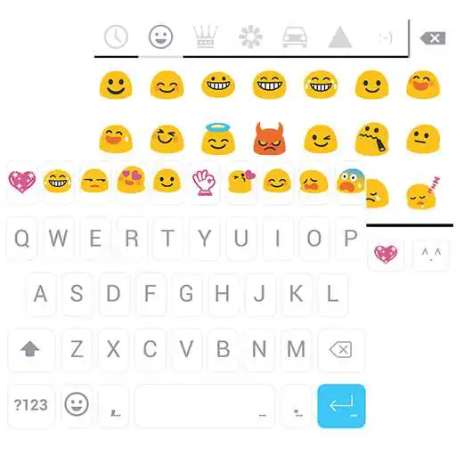 Free play online Concise White Emoji Keyboard  APK