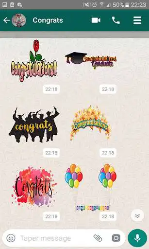 Play Congrats Stickers For Whatsapp as an online game Congrats Stickers For Whatsapp with UptoPlay