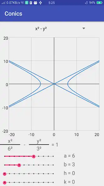 Play Conics: Ellipse and Hyperbola as an online game Conics: Ellipse and Hyperbola with UptoPlay