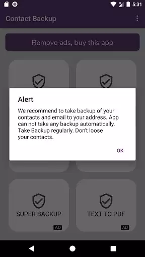 Play Contacts Backup