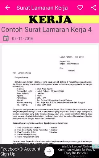 Play Contoh Surat Lamaran Kerja as an online game Contoh Surat Lamaran Kerja with UptoPlay