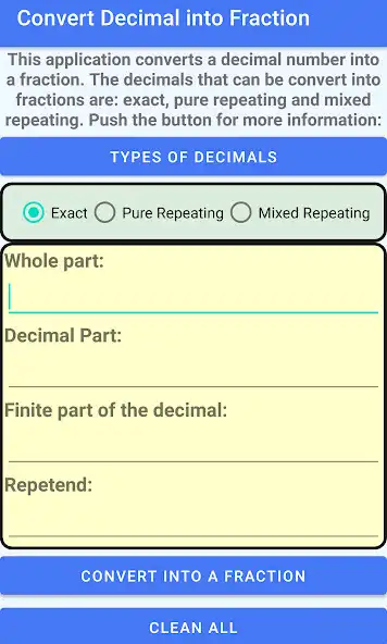 Play Convert Decimal into Fraction  and enjoy Convert Decimal into Fraction with UptoPlay
