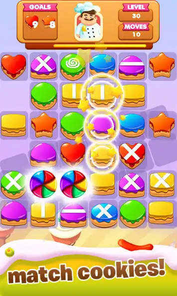 Play Cookie Crunch - Match 3 Game as an online game Cookie Crunch - Match 3 Game with UptoPlay