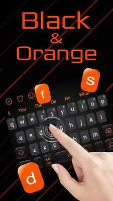 Play Cool Black Orange Keyboard Theme