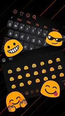 Play Cool Black Orange Keyboard Theme