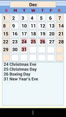 Play Cool Calendar Holidays 2014