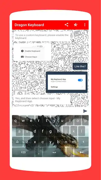 Play Cool Dragon Keyboard Theme as an online game Cool Dragon Keyboard Theme with UptoPlay