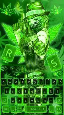 Play Cool Green Lady Rasta Keyboard Theme