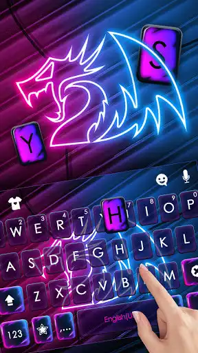 Play Cool Neon Dragon Keyboard Background as an online game Cool Neon Dragon Keyboard Background with UptoPlay