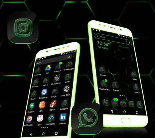 Play Cool Neon Green Launcher Theme