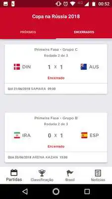 Play Copa do Mundo 2018: Tabela dos Jogos