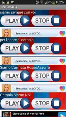 Play cori rossoazzurri