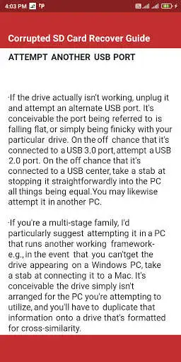 Play Corrupted SDCard Recover Guide  and enjoy Corrupted SDCard Recover Guide with UptoPlay