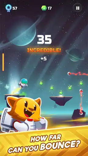 Play Cosmo Bounce - The craziest space rush ever!  and enjoy Cosmo Bounce - The craziest space rush ever! with UptoPlay
