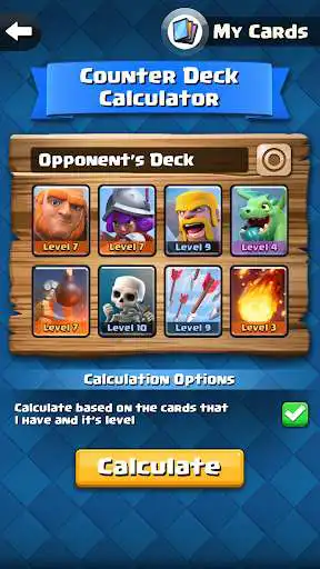 Play Counter Deck Calculator for CR  and enjoy Counter Deck Calculator for CR with UptoPlay