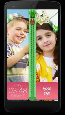 Play Couple Photo Zipper Lock Screen