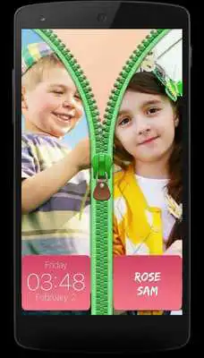 Play Couple Photo Zipper Lock Screen