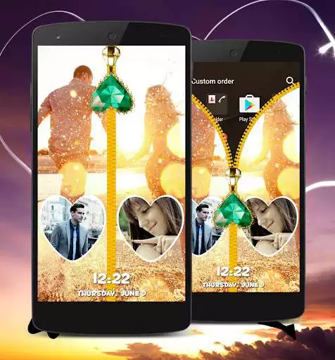 Play Couple Zipper Lock Screen as an online game Couple Zipper Lock Screen with UptoPlay