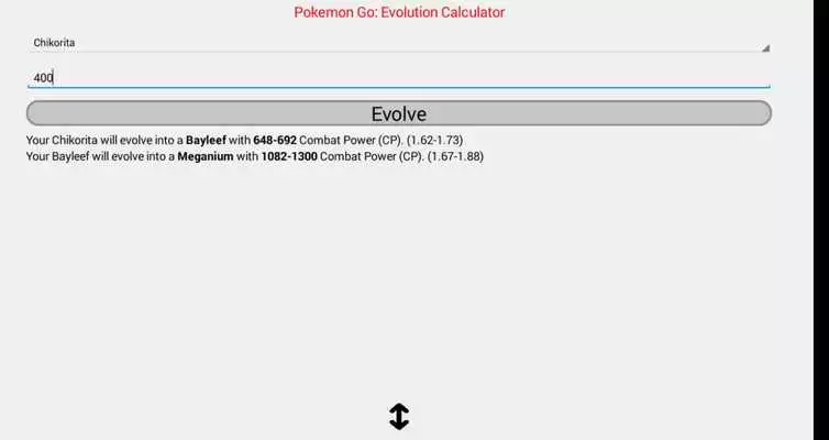 Play CP evolution calculator Pokemo