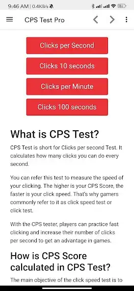 Play CPS Test Pro as an online game CPS Test Pro with UptoPlay