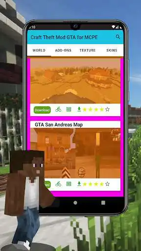 Play Craft Theft Mod GTA for MCPE as an online game Craft Theft Mod GTA for MCPE with UptoPlay
