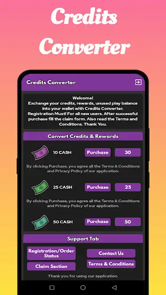 Play Credits Converter  and enjoy Credits Converter with UptoPlay