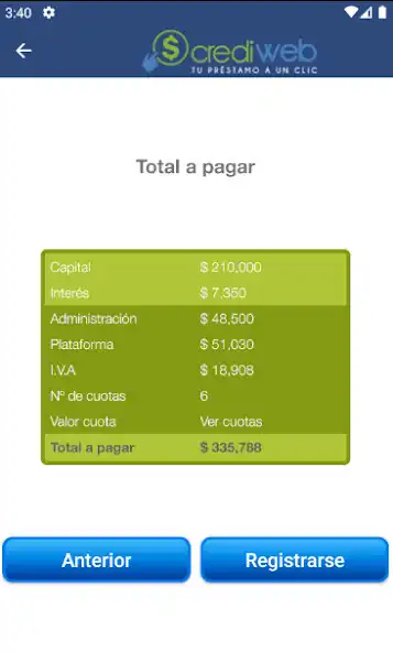 Play Crediweb as an online game Crediweb with UptoPlay