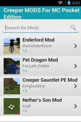 Play Creeper MODS For MC PocketE
