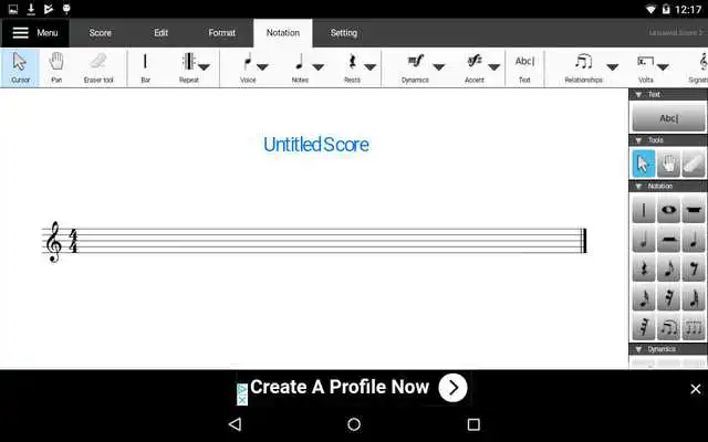 Play Crescendo Music Notation Free