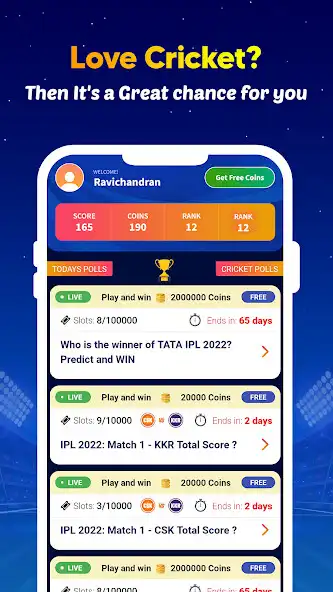 Play Cric Earn - Live Cricket Polls  and enjoy Cric Earn - Live Cricket Polls with UptoPlay