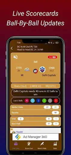 Play Cricket Live Line - Live Score as an online game Cricket Live Line - Live Score with UptoPlay