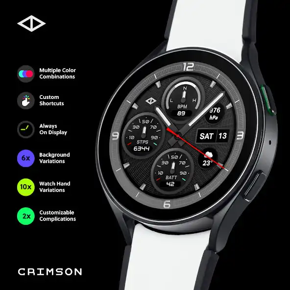 Play Crimson: Analog Watch Face  and enjoy Crimson: Analog Watch Face with UptoPlay
