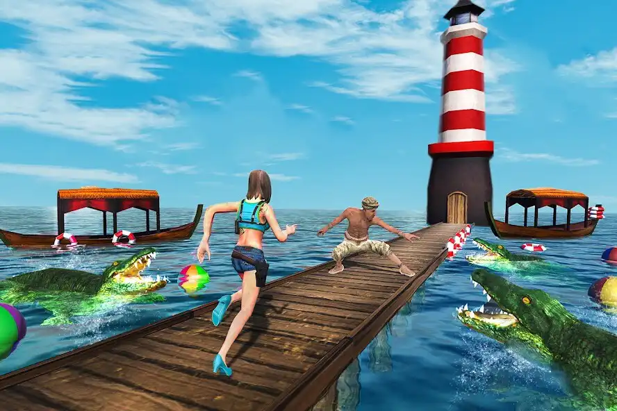 Play Crocodile Simulator- Wild Hunt as an online game Crocodile Simulator- Wild Hunt with UptoPlay