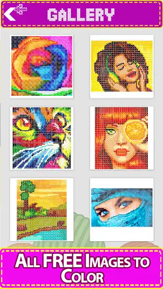 Play Cross Stitch - Adult Coloring By Number Book Pages