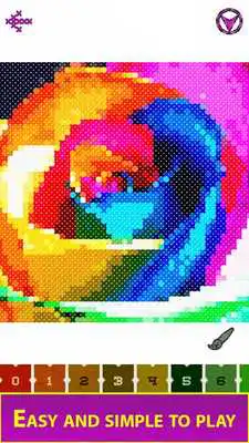 Play Cross Stitch - Adult Coloring By Number Book Pages