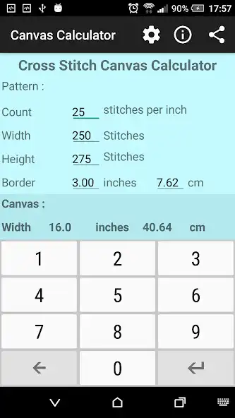 Play Cross Stitch Canvas Calculator as an online game Cross Stitch Canvas Calculator with UptoPlay