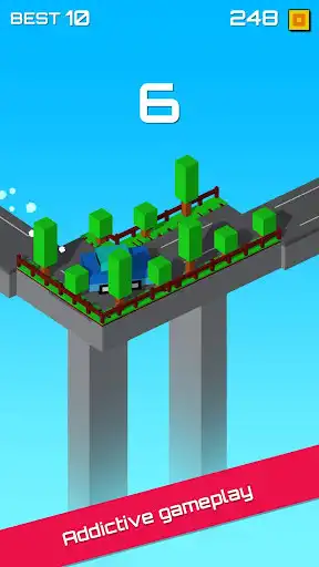 Play Crossy Bridge Blocky Cars - PRO as an online game Crossy Bridge Blocky Cars - PRO with UptoPlay