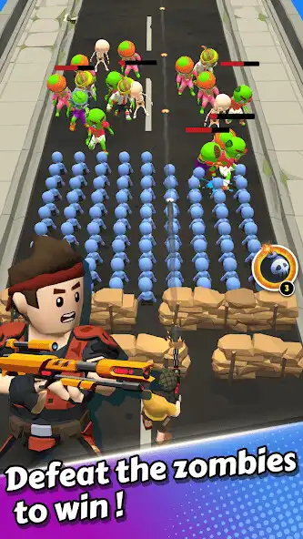 Play Crowd Fighter-Shoot Zombie 3D as an online game Crowd Fighter-Shoot Zombie 3D with UptoPlay