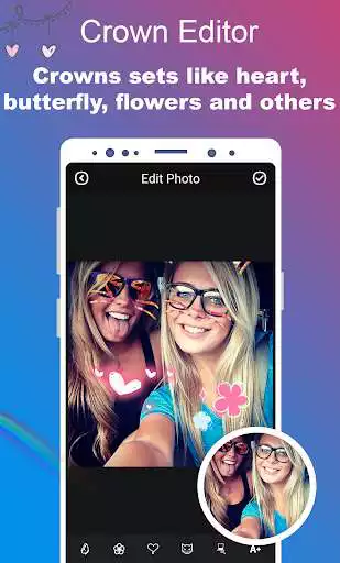 Play Crown Photo Editor - Heart  Flowers Crowns as an online game Crown Photo Editor - Heart  Flowers Crowns with UptoPlay