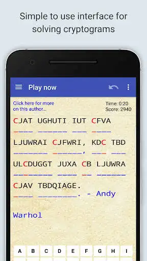 Play Cryptogram Puzzle Quotes Game as an online game online Cryptogram Puzzle Quotes Game with UptoPlay com.apps4life.quoteunquote2 Play Cryptogram Puzzle Quotes Game as an online game Cryptogram Puzzle Quotes Game with UptoPlay