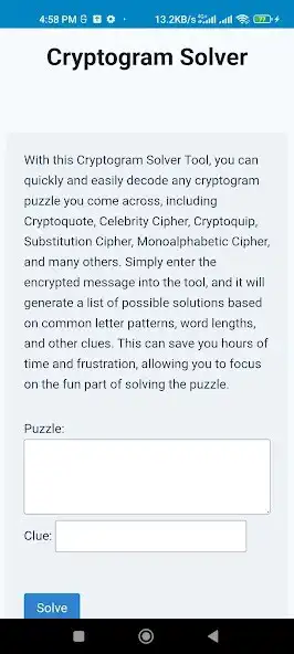 Play Cryptogram Solver  and enjoy Cryptogram Solver with UptoPlay