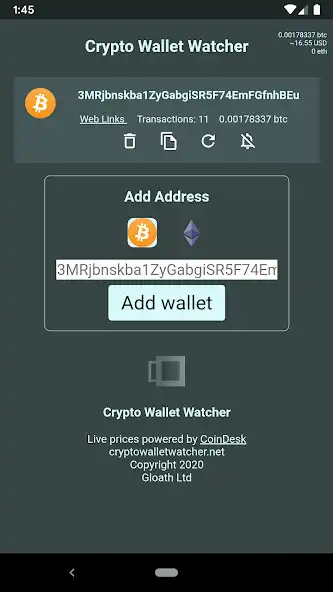 Play Crypto Wallet Watcher - Track addresses, balances  and enjoy Crypto Wallet Watcher - Track addresses, balances with UptoPlay