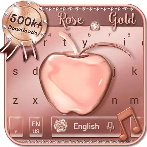Free play online Crystal Apple Rose Gold - Music Keyboard Theme  APK