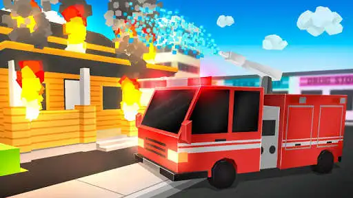 Play Cube Fire Truck: Firefighter  and enjoy Cube Fire Truck: Firefighter with UptoPlay