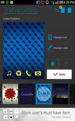 Play Cube Pattern Atom theme