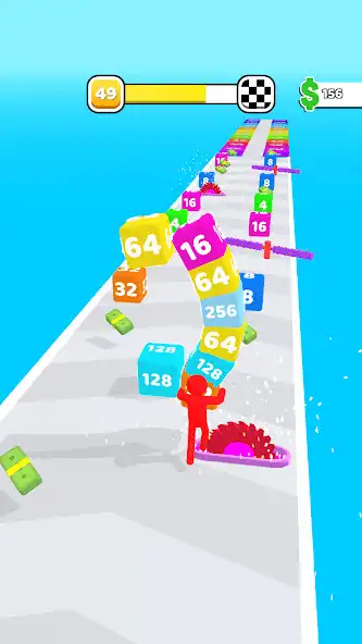 Play Cube Rush 2048 as an online game Cube Rush 2048 with UptoPlay